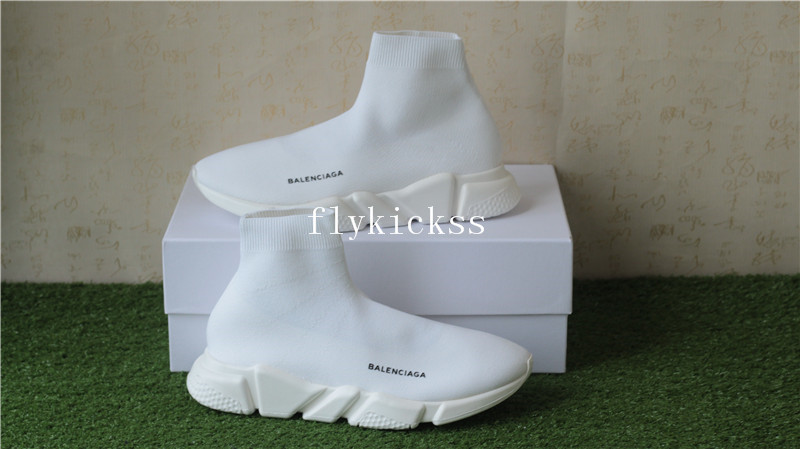 Update Version Balenciaga Speed Trainer Sock Race Runners All White